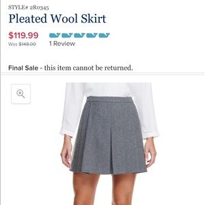 Vineyard Vines Wool Pleated Skirt